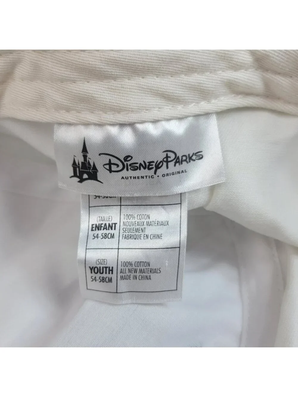 Disney Parks Youth Minnie Mouse Live Sparkly Hat White Small Embroidered Cotton